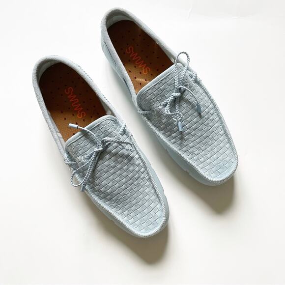 NEW Men’s Ice Blue SWIMS Woven Driver Loafers - Picture 3 of 9
